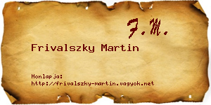Frivalszky Martin névjegykártya